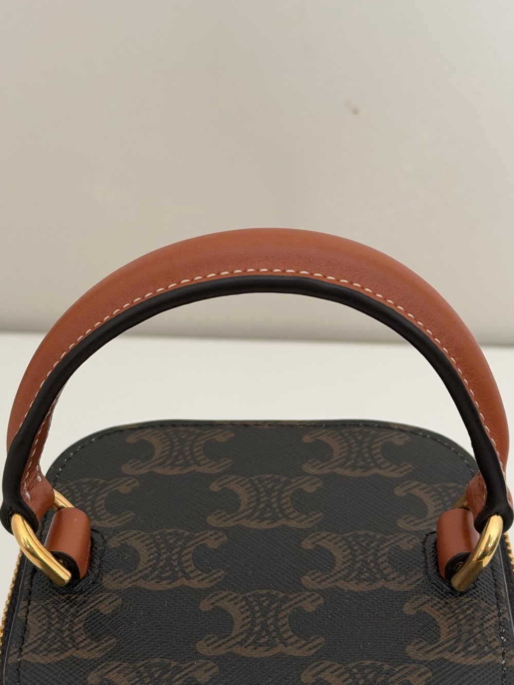 Celine Brown Triomphe Mini Vanity Crossbody Bag - Picture 5 of 16
